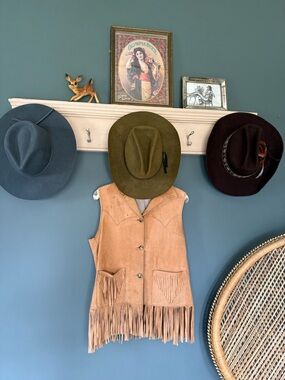 Vintage 70s pioneer wear festival Fringed Suede Western Vest  sz medium